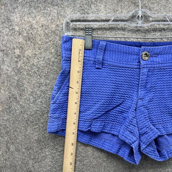 Lilly Pulitzer Shorts Womens 0 Blue Walsh Short Textured Cotton Seersucker - Picture 9 of 14